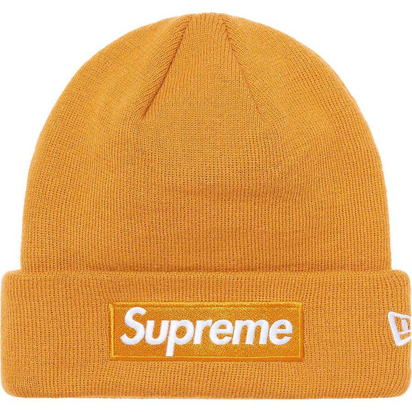 Buy Supreme New Era® Box Logo Beanie (Light Mustard) Online