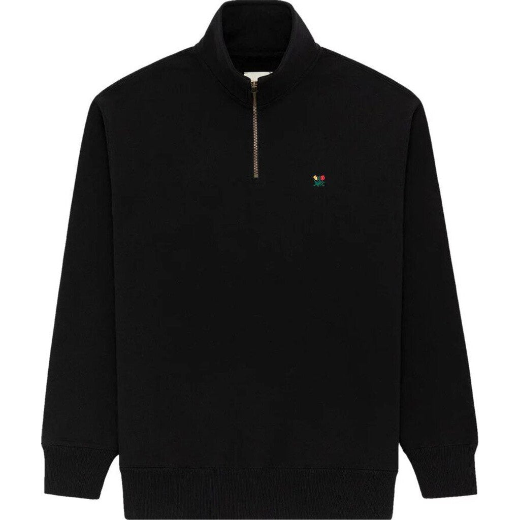 Aimé Leon Dore Crest Quarter Zip Pullover &#39;Jet Black&#39;