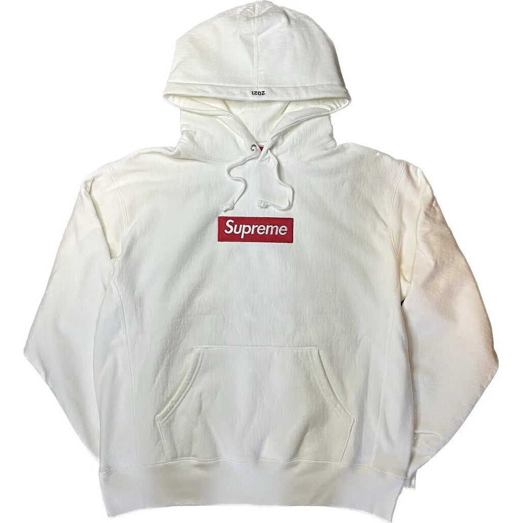 Supreme white and red protestant hoodie