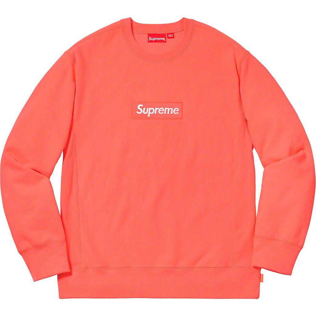 Supreme FW18 Box Logo Crewneck &#39;Fluorescent Pink&#39;