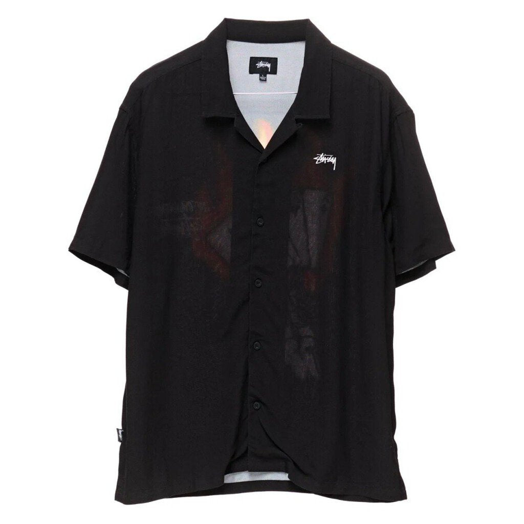 Stussy Flame Button Up Shirt &#39;Black&#39;