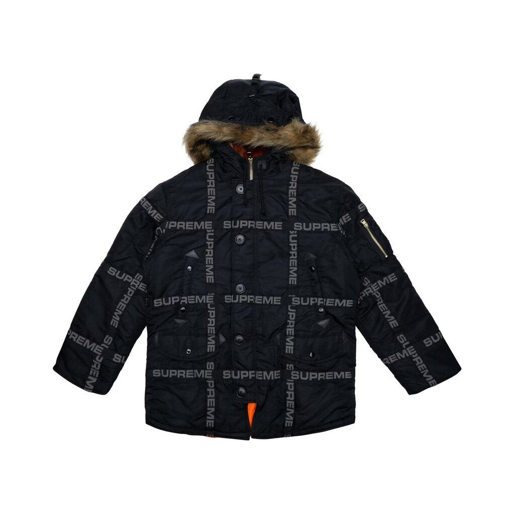 Supreme Logo Tape N-3B Parka Jacket &#39;Black&#39;