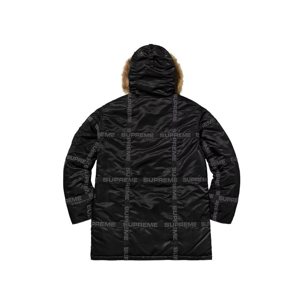 Supreme Logo Tape N-3B Parka Jacket &#39;Black&#39;