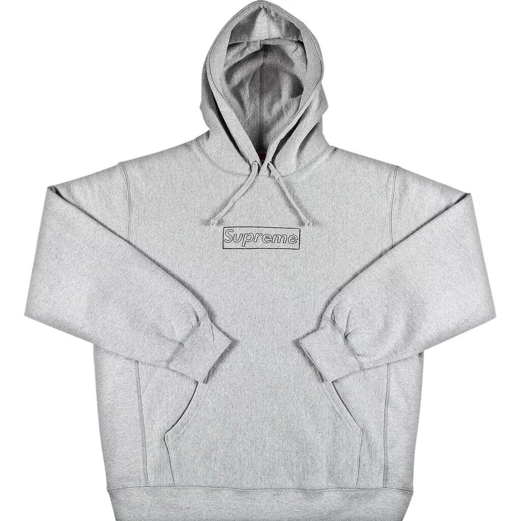 Supreme x KAWS Chalk Logo Hooded Sweatshirt &#39;Heather Grey&#39;