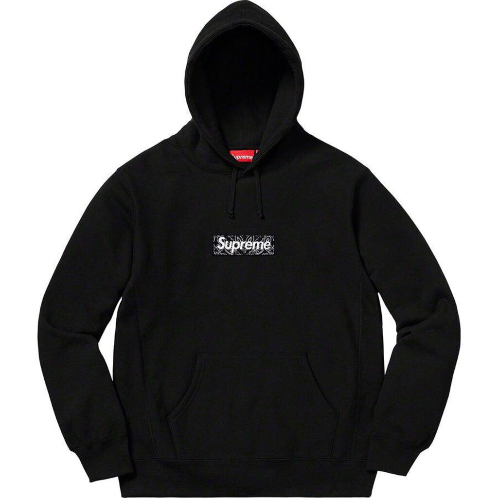 Supreme Bandana Box Logo Hooded Sweatshirt &#39;Black&#39;