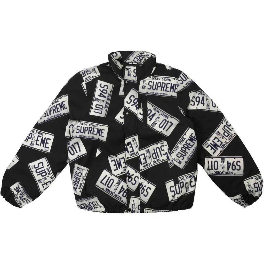 Supreme License Plate Puffer Jacket &#39;Black&#39;