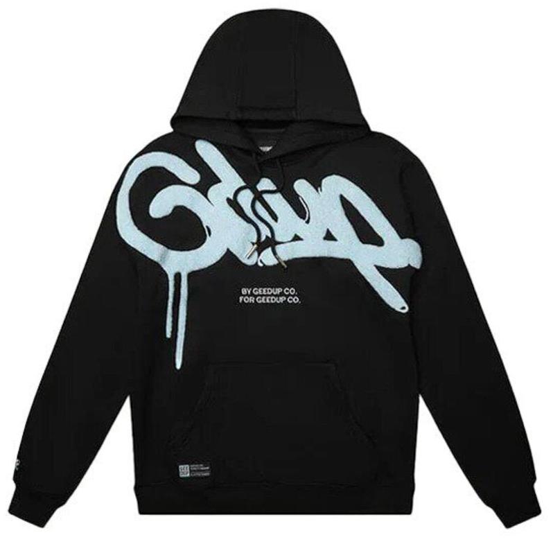 Geedup Handstyle Hoodie &#39;Black Baby Blue&#39; M