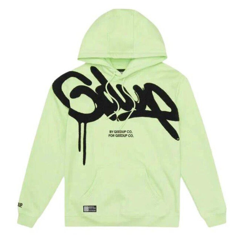 Geedup Handstyle Hoodie &#39;Pastel Green Black&#39; M