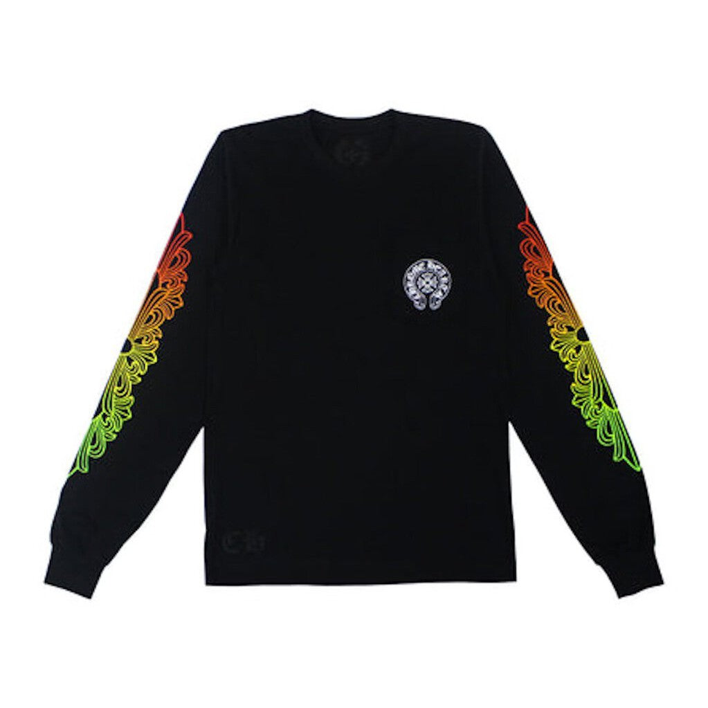 Chrome Hearts Floral Sleeve Gradient L/S T-Shirt &#39;Black&#39;