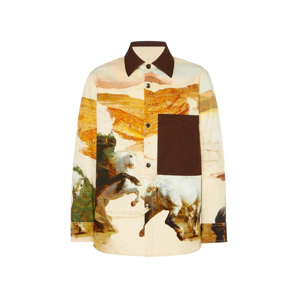 Acne Studios Horse Print Cotton Shirt Jacket &#39;Multi&#39;