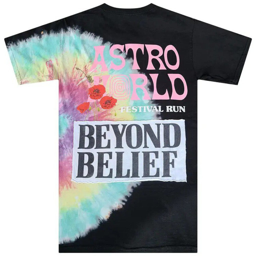 Travis Scott Astroworld Festival Run Tie Dye T-Shirt &#39;Black&#39;