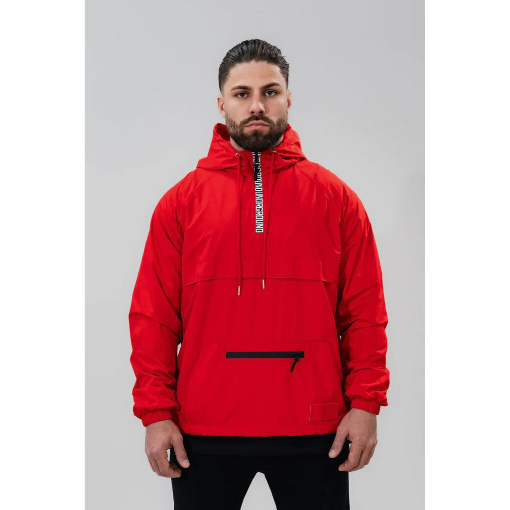 Undrground Half Zip Windbreaker &#39;Red&#39;