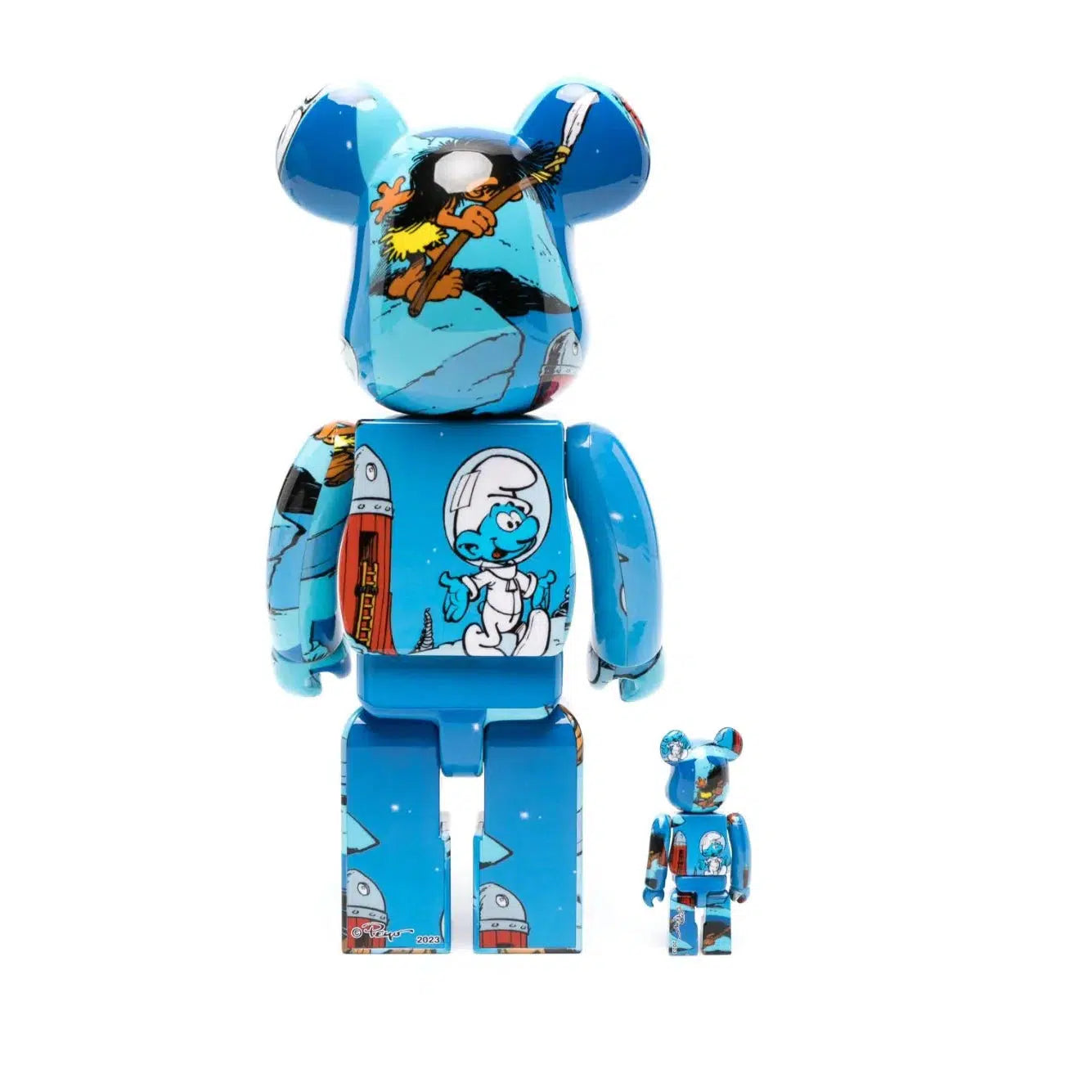 BE@RBRICK The Smurfs The Astrosmurf 100% & 400% | Waves Never Die | Medicom | Toy