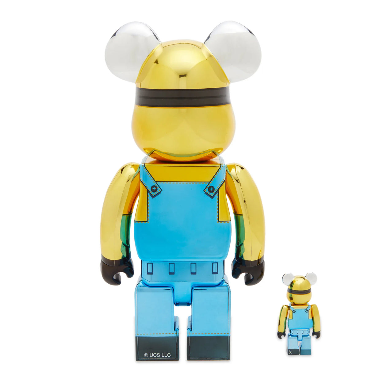 Bearbrick Minions Bob 100% &amp; 400% Set &#39;Chrome&#39;