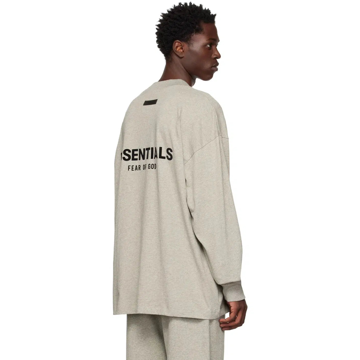 Fear Of God Essentials Long Sleeve T Shirt (Dark Oatmeal) | Waves Never Die | Fear Of God | CLOTHING