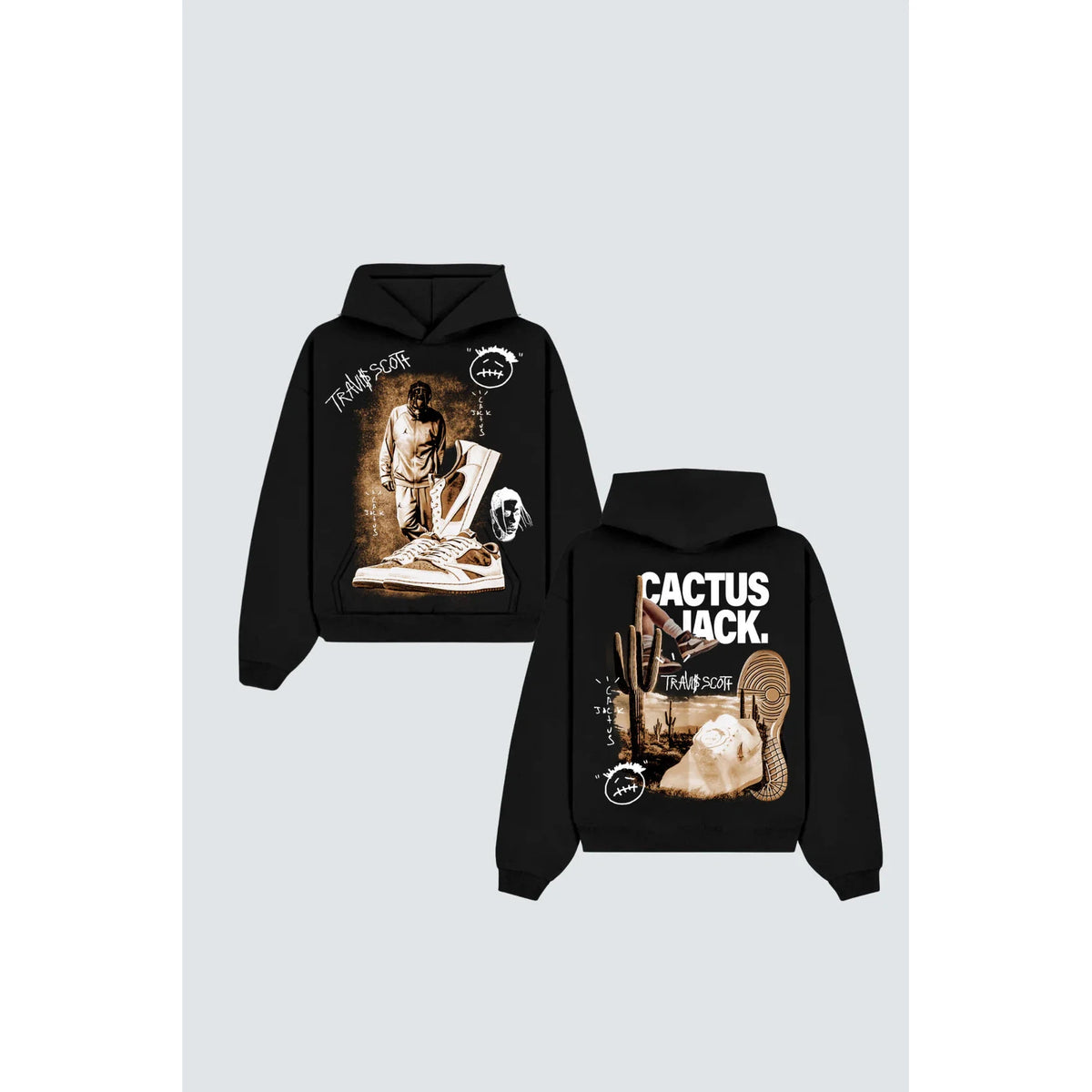 Travis Scott Cactus Jack Graphic Hoodie &#39;Black&#39;