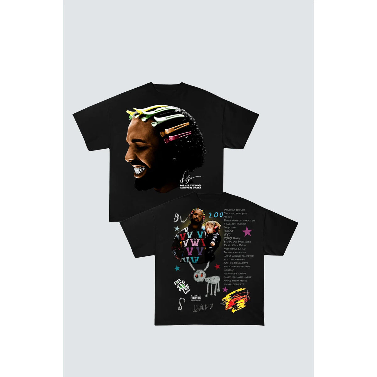 Drake For All The Dogs Graphic T-Shirt &#39;Black&#39;