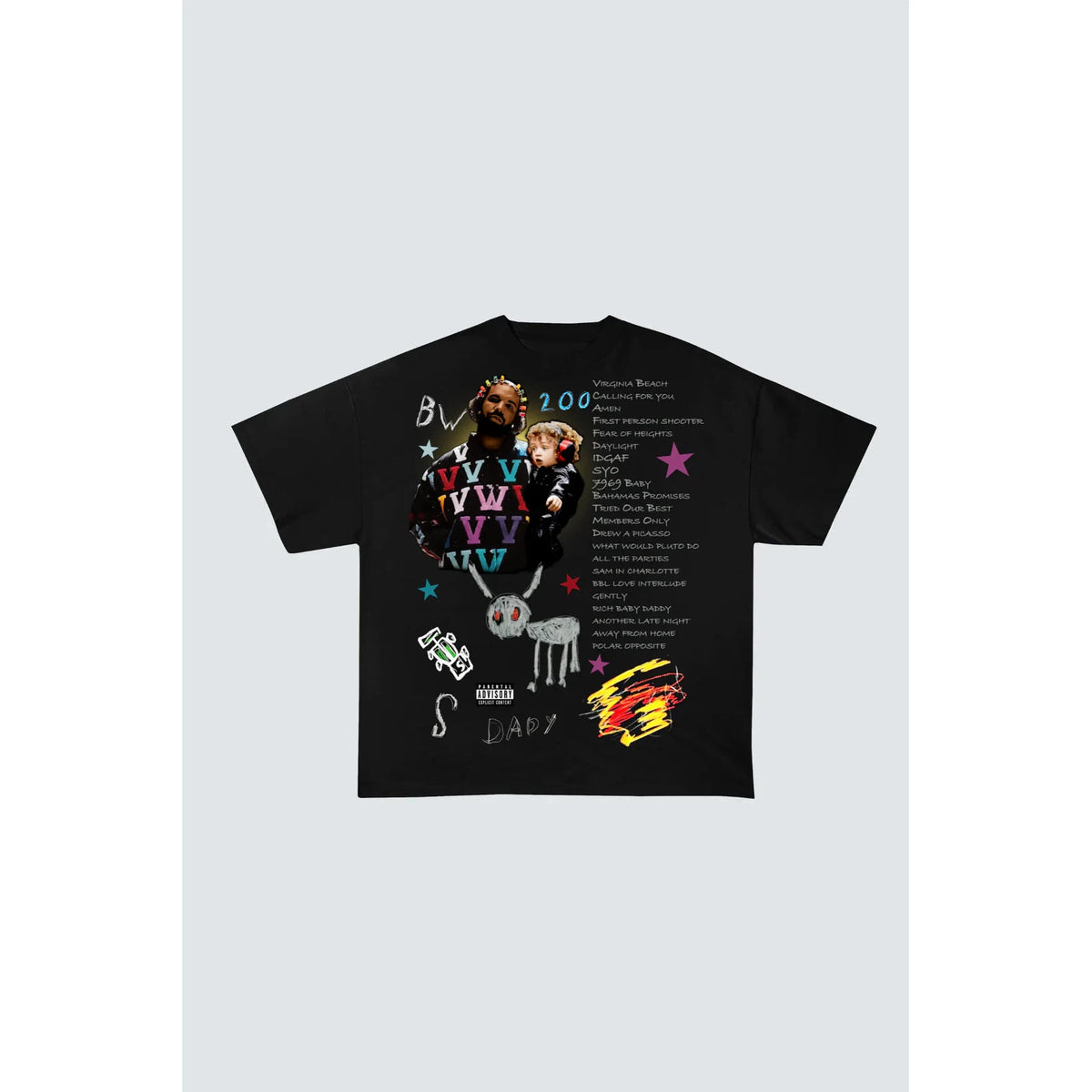 Drake For All The Dogs Graphic T-Shirt &#39;Black&#39;