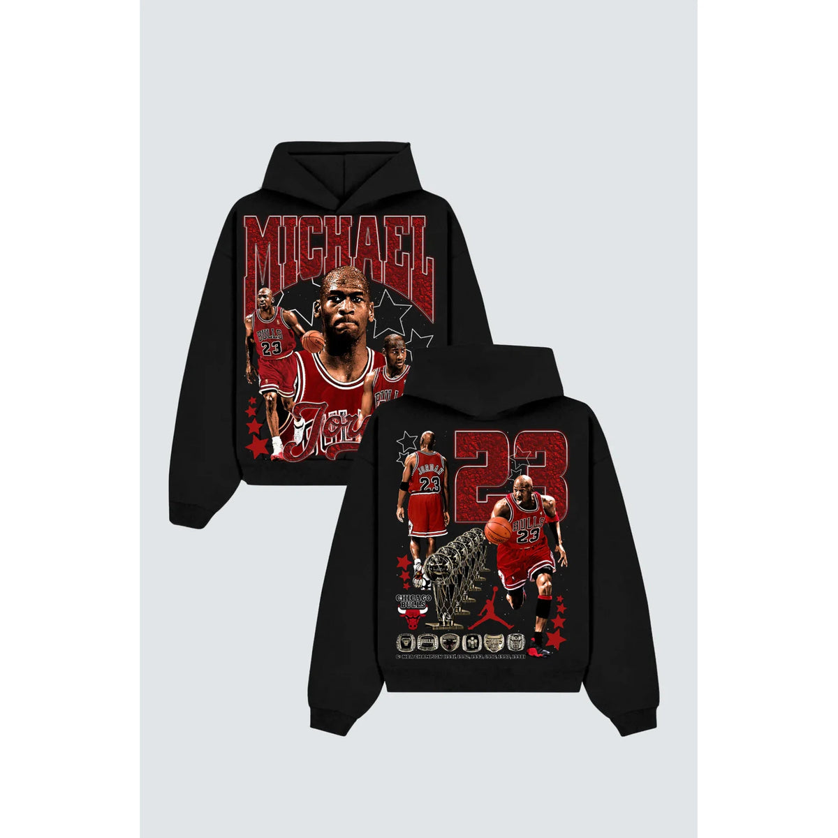 Michael Jordan Bulls Graphic Hoodie &#39;Black&#39;