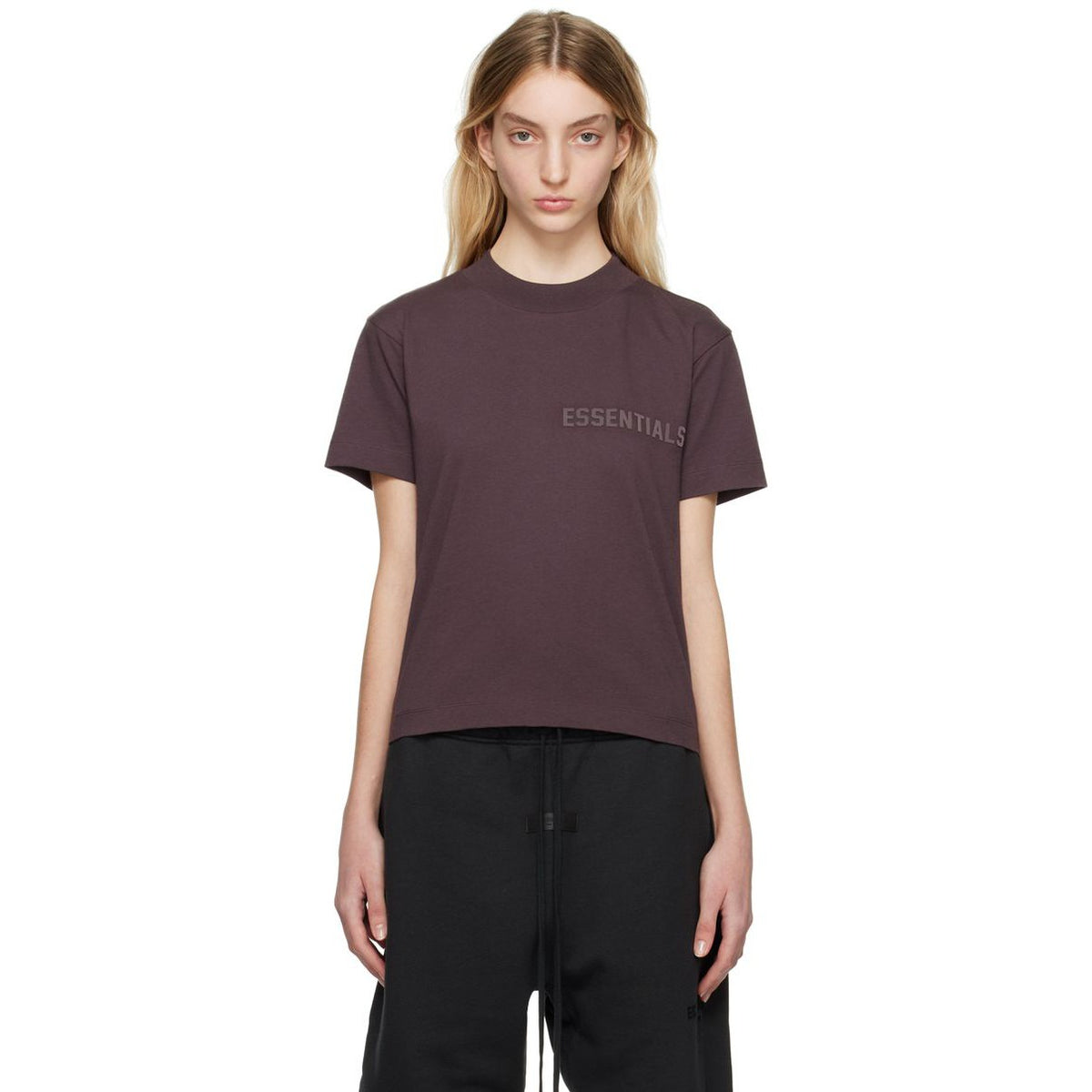 Fear Of God Essentials Fitted &#39;Plum&#39; T-Shirt W