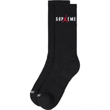 Supreme®/Jordan® Crew Socks (2 Pack) Black