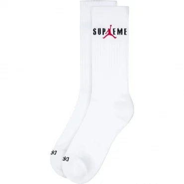 Supreme®/Jordan® Crew Socks (2 Pack) White