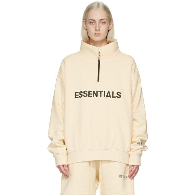 Fear of God Essentials Half Zip Pullover Sweater Buttercream | Waves Never Die | Fear of God | Hoodie