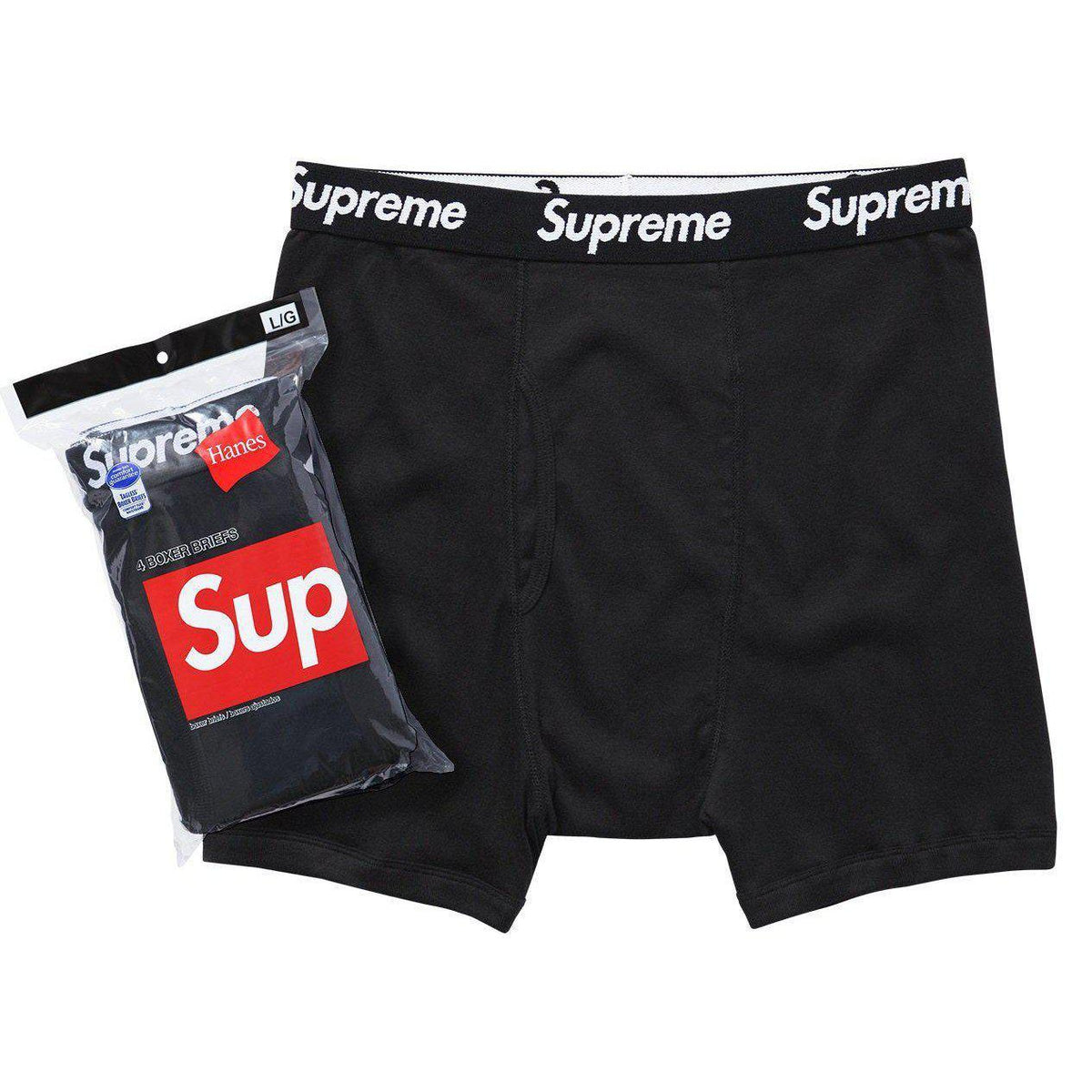 Supreme Hanes Boxer (4 Pack) Briefs Black. | Waves Never Die | Waves Never Die